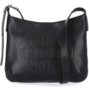 Harley-Davidson® női Bar & Shield logós bőr válltáska, fekete